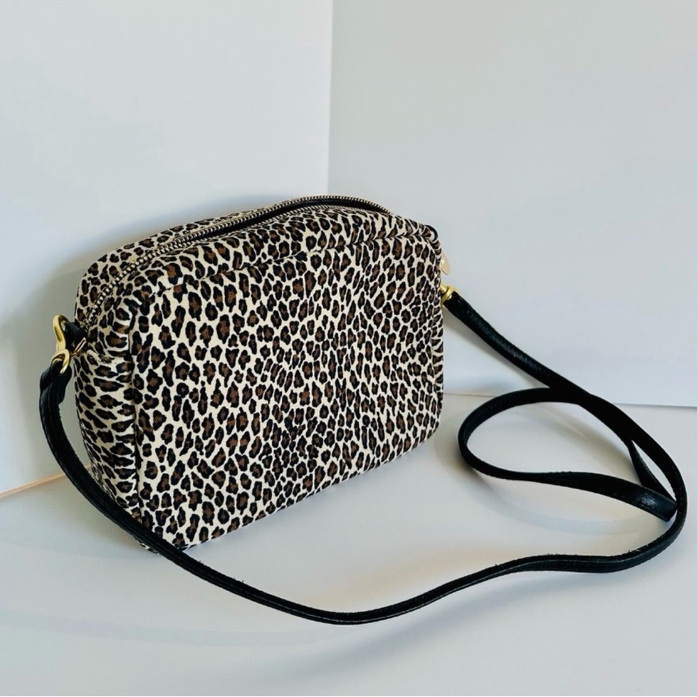 Clare V. Midi Sac Leather leopard Print Crossbody Bag | New with packaging